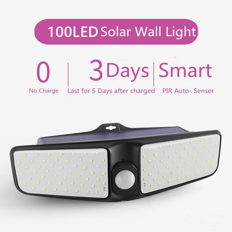 Outdoor Wall Lamps Large Two-Side Illumination Solar Powered Wireless Safety Lamp 100LED PIR Motion Sensor Outdoors Garden Light
Outdoor Wall Lamps Large Two-Side Illumination Solar Powered Wireless Safety Lamp 100LED PIR Motion Sensor Outdoors Garden Light