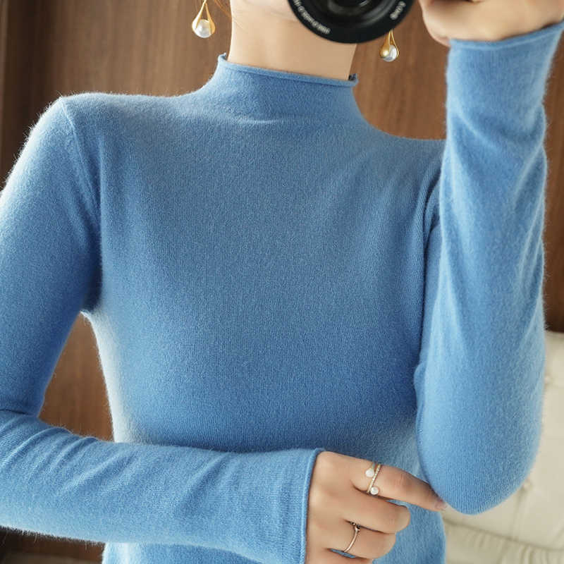 Autumn Winter Women Sweater Turtleneck Cashmere Sweater Women Knitted Pullover Fashion Keep Warm Long Sleeve Loose Tops 210918