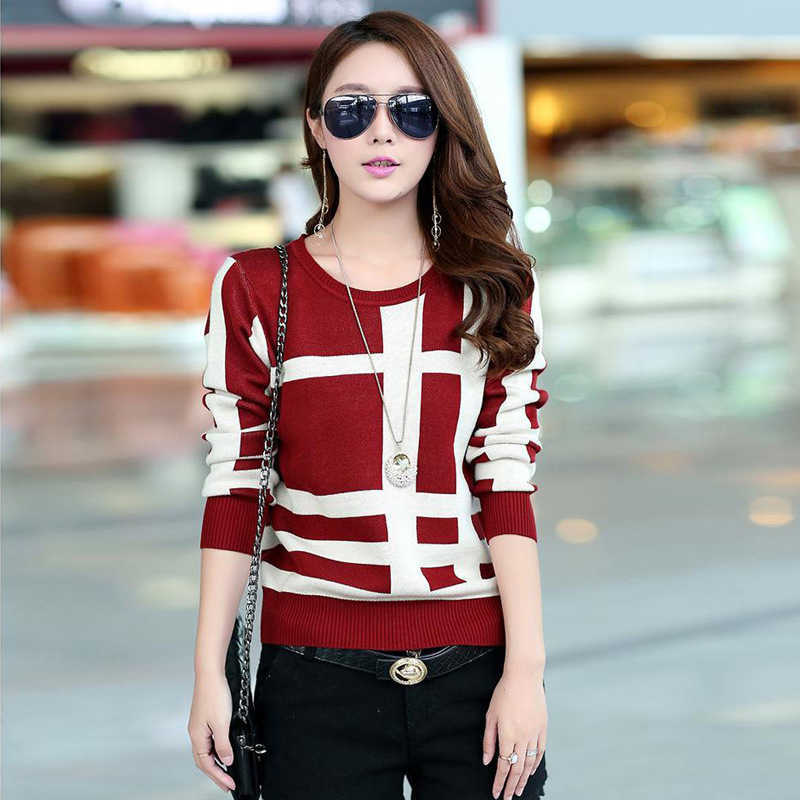 Womens Sweaters and Pullovers Spring Autumn Winter Christmas Sweater Women O-Neck Casual Kintted Bottoming Shirt Pull Femme 211018