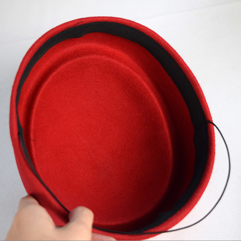 Top Quality Women Wool Felt Beret Hat Teardrop Fancy Stewardess Air Hostesses Pillbox Hat Millinery Fascinator Base Cap 210311