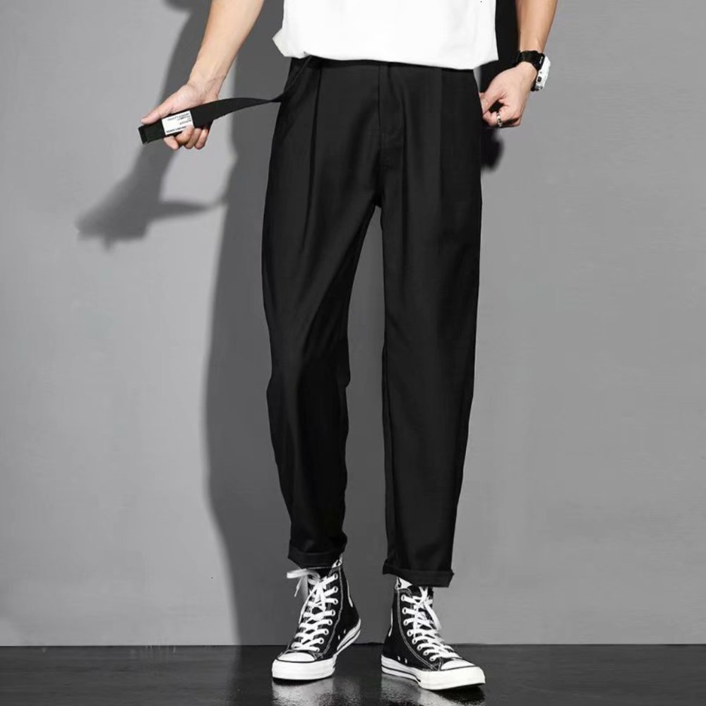 2020 casual men's loose autumn new nine point trend versatile net red Korean light color suit trendy pants, Black
2020 casual men's loose autumn new nine point trend versatile net red Korean light color suit trendy pants, Black