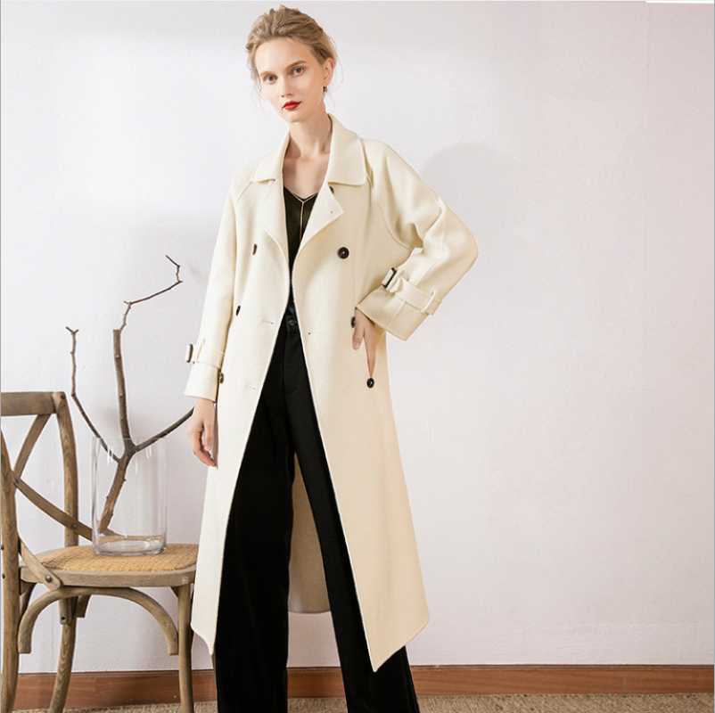Women' Trench Coats Fashion White Double Breasted Handmade Winter Woman Cashmere Coat Black Korea Style Lady Pure Young Long Woolen Ov, Color same picture
Women' Trench Coats Fashion White Double Breasted Handmade Winter Woman Cashmere Coat Black Korea Style Lady Pure Young Long Woolen Ov, Color same picture