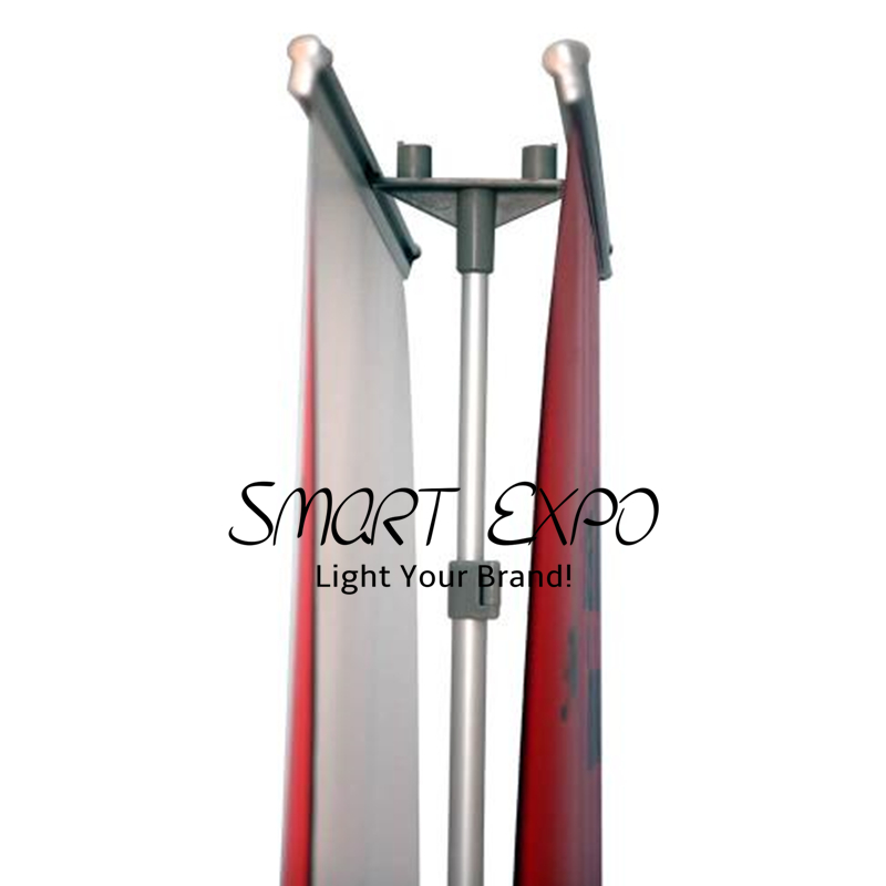 Double Roller Banner Stand for Promotion Campaign Advertising Display with 85x200cm Poster Printing Carry Bag Packing