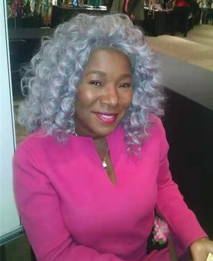 Custom white gray blend ponytail updo women grey hair extension with drawstring clip pony tail pnatural silver highlights fabulous african american ha