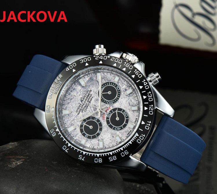 Luxury mens multi functional watch 41mm classic famous multifunction silicone strap fashion waterproof men sports Wristwatch, As pic