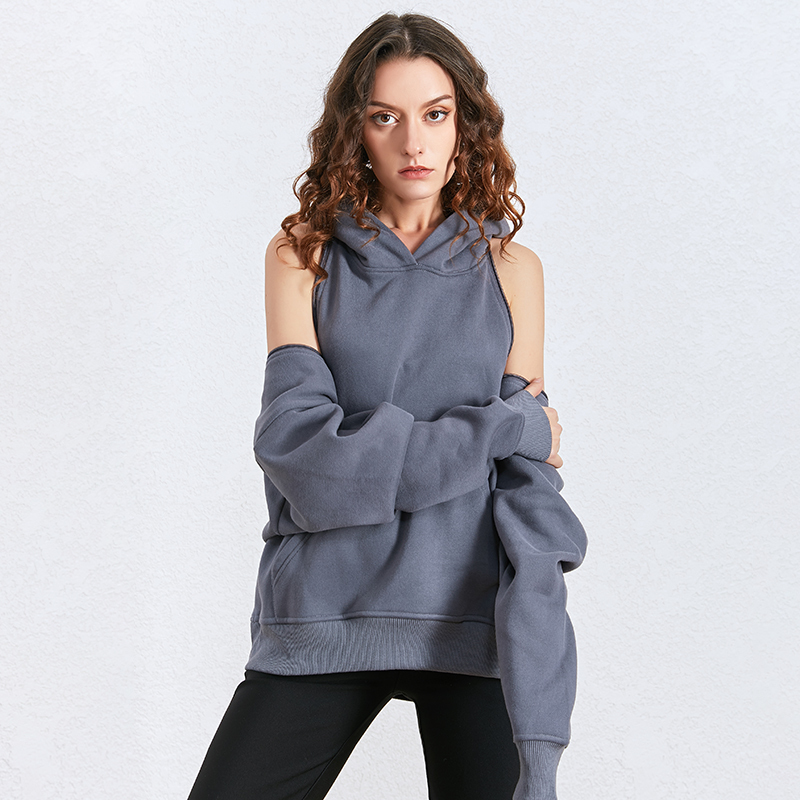 TWOTWINSTYLE Black Casual Hollow Out Sweatshirt For Women Hooded Long Sleeve Pocket Female Sweatshirts Spring Fashion New 201106