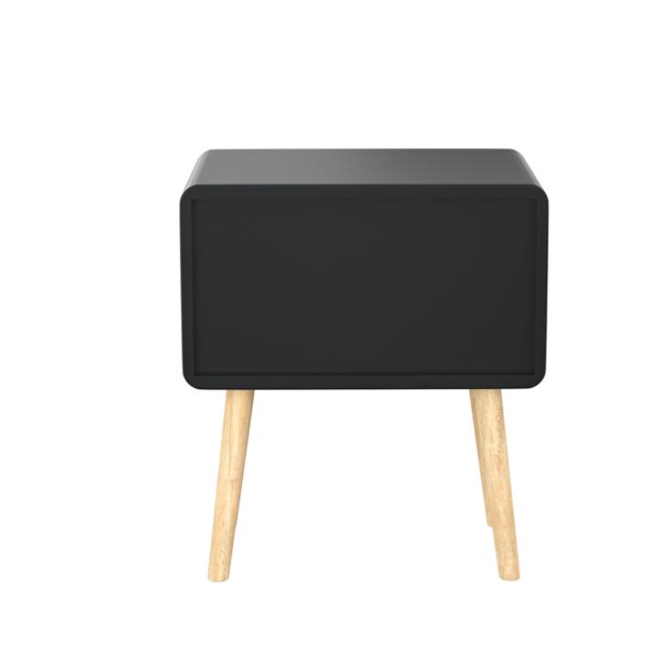 Bedroom Furniture Nightstand Round Corner Cabinet Bedside Table with 2 Drawers Suitable for Bedroom/Living Room/Side Table (Black)