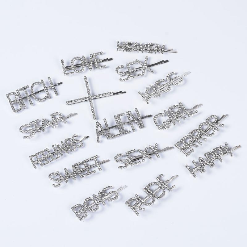 Hair Clips & Barrettes Fashion Clear Crystal Shining Letter Hairpins Shiny Rhinestones Women Styling Tool Hairgrip Accessories, Golden;silver
Hair Clips & Barrettes Fashion Clear Crystal Shining Letter Hairpins Shiny Rhinestones Women Styling Tool Hairgrip Accessories, Golden;silver