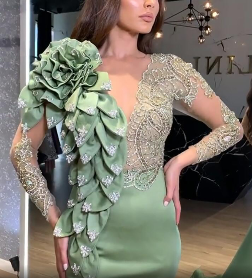 2021 Arabic Aso Ebi Mermaid Luxurious Sexy Evening Dresses Lace Beaded Prom Dresses Crystals Formal Party Second Reception Gowns