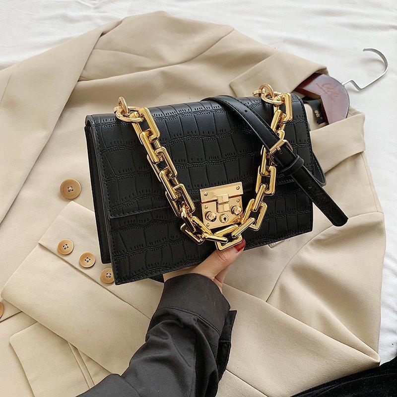 Stone Pattern Crossbody Bags For Women 2021 Fashion Black PU Leather Golden Thicken Chain Handbag Female Shoulder Messenger Bag, Beige
Stone Pattern Crossbody Bags For Women 2021 Fashion Black PU Leather Golden Thicken Chain Handbag Female Shoulder Messenger Bag, Beige