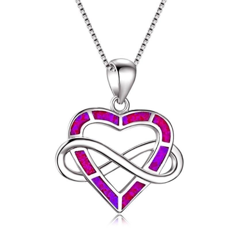 Pendant Necklaces Love Infinity Letter 8 Shaped Crossed Chain Necklace Purple Fire Opal Heart For Women Boho Jewelry, Silver
Pendant Necklaces Love Infinity Letter 8 Shaped Crossed Chain Necklace Purple Fire Opal Heart For Women Boho Jewelry, Silver