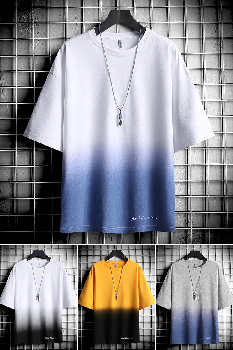 The new summer men's sport T-shirts are gradually changing colour in favour of casual, round collars and fashionable short-sleev 210225