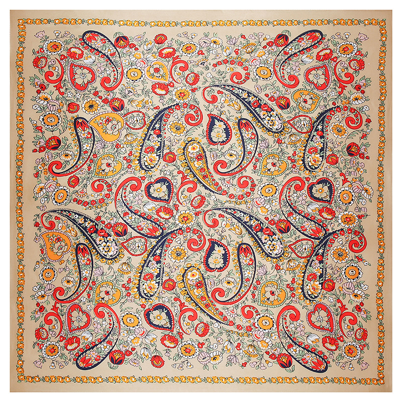 Bohemia Printed Silk Scarves Women 90*90cm Square Head Hijab Scarf Ladies Spring Shawl Wrap Muffler Pareo Bandanna Female