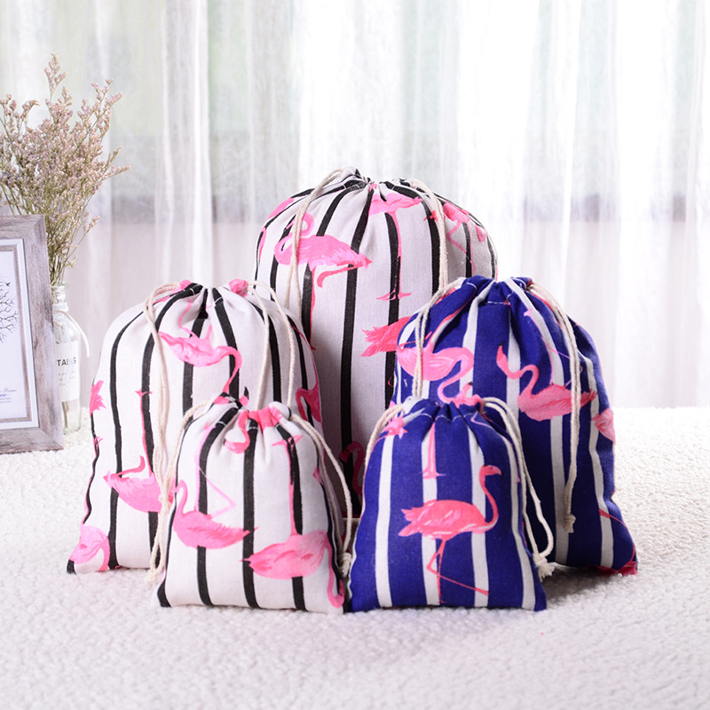 Flamingo cotton hemp drawstring bundle pocket underwear gift packaging miscellaneous grain home travel storage bag
Flamingo cotton hemp drawstring bundle pocket underwear gift packaging miscellaneous grain home travel storage bag