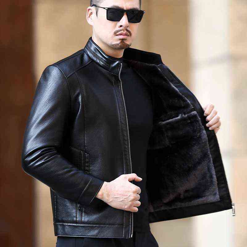 Large Size 4XL Leather Jacket Men Leather Flights Jacket Black Coats 211111