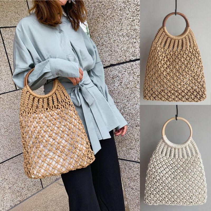 Shopping Bags Fashion Women Girls Net Woven Bag Round Ring Tote Handbag Summer Beach Holiday Female Tassels, Brown
Shopping Bags Fashion Women Girls Net Woven Bag Round Ring Tote Handbag Summer Beach Holiday Female Tassels, Brown