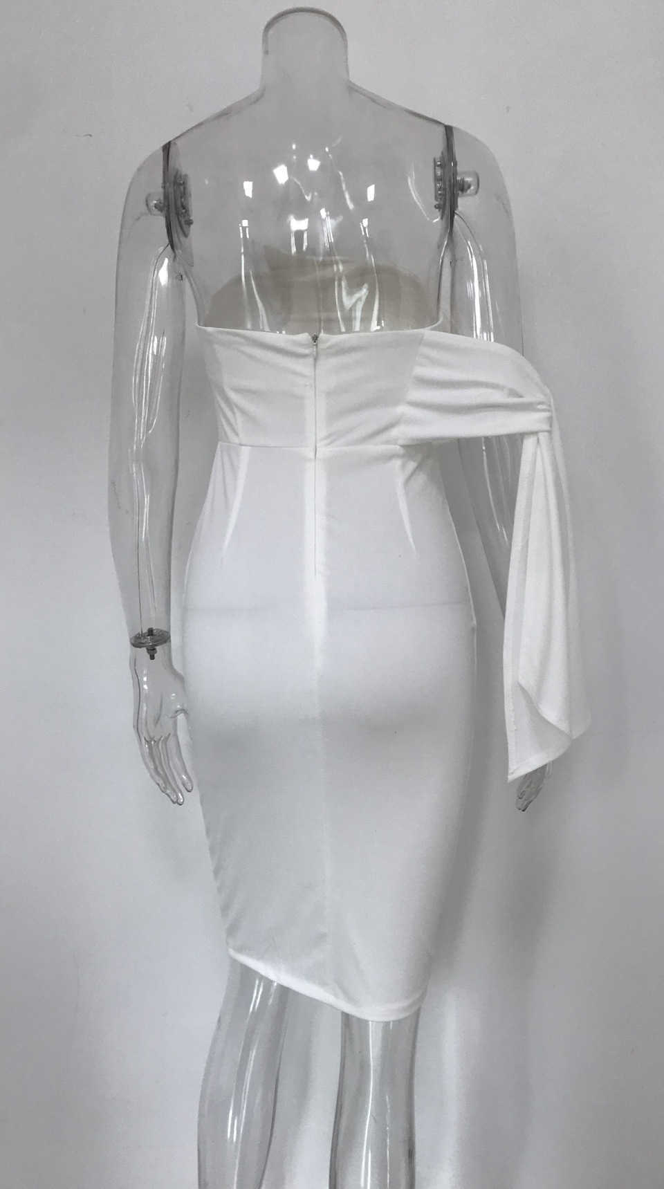 DEAT Spring Summer Fashion Casual Strapless Sleeveless Sexy Party Bra One Shoulder Lace Up Dress Women SK785 210709