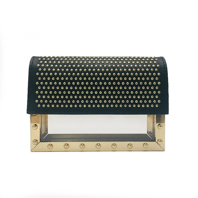 Fashion Rivet Acrylic Bags Clear Clutch Purses Box Women Shoulder Bags Day Clutches Wedding Party Box Evening Bag, Gold
Fashion Rivet Acrylic Bags Clear Clutch Purses Box Women Shoulder Bags Day Clutches Wedding Party Box Evening Bag, Gold