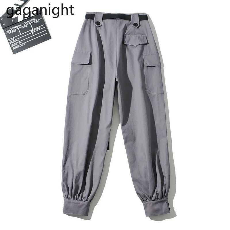 Streetwear Cargo Pant Casual Joggers High Waist Loose Female Long Trousers Sashes Ladies Hip Hop Dace 210601
