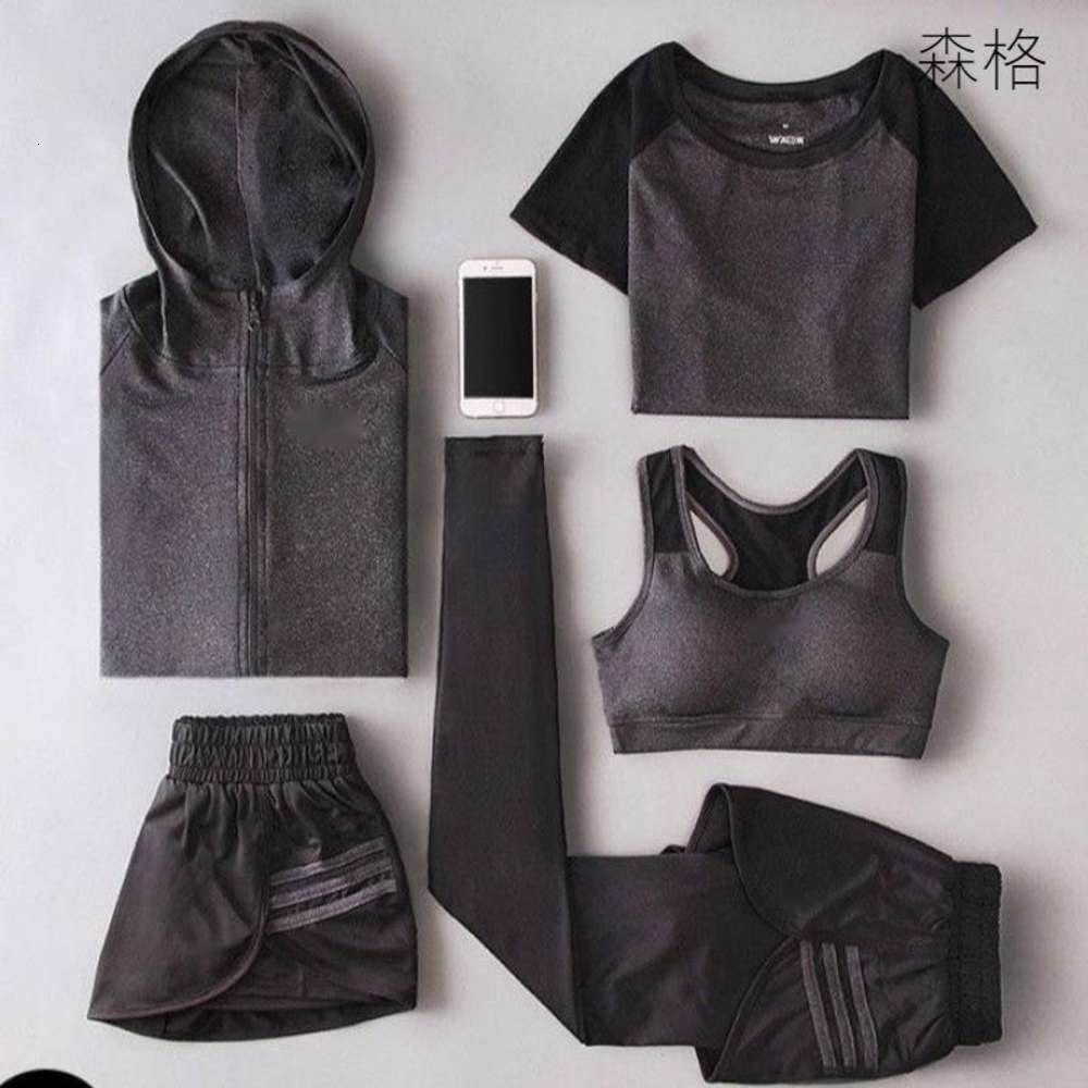 Yoga suit, sports suit, women's four seasons, breathable, thin, fast dry clothes, five piece running, sports and fitness suit, White;black
Yoga suit, sports suit, women's four seasons, breathable, thin, fast dry clothes, five piece running, sports and fitness suit, White;black