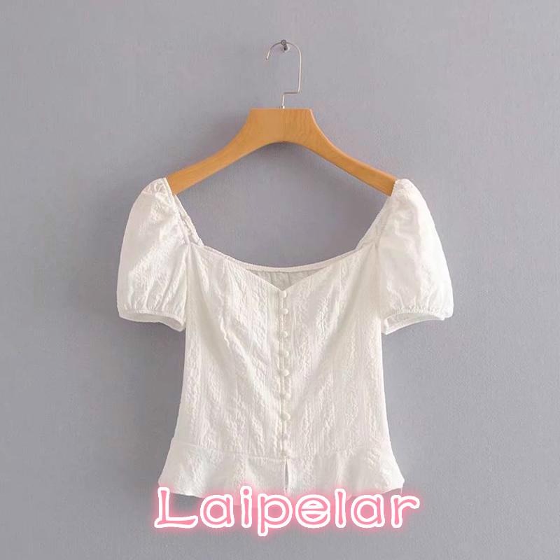 Women' Blouses & Shirts Elegant Button Square Collar White Blouse Summer Puff Sleeve Backless Ruffles Korean Fashion Women Tops And Blusas
Women' Blouses & Shirts Elegant Button Square Collar White Blouse Summer Puff Sleeve Backless Ruffles Korean Fashion Women Tops And Blusas