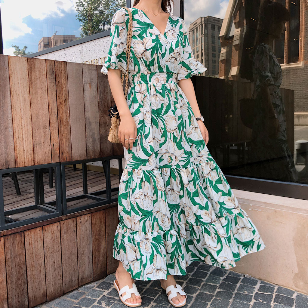 2021 Sexy Dress Women Summer Fashion Bohemian Floral Beach Ladies Chiffon Maxi Dress Casual Ropa Mujer Verano Vestidos, Black;gray
2021 Sexy Dress Women Summer Fashion Bohemian Floral Beach Ladies Chiffon Maxi Dress Casual Ropa Mujer Verano Vestidos, Black;gray