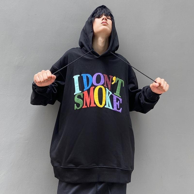 Deeptown Hip Hop Sweatshirt Women Man Autumn Rainbow Letter Print Hoodies Women Fashion Streetwear Cotton Long Sleeve Pullover 201211
