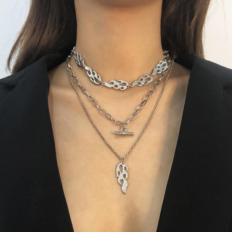 Punk Multilayer Fire Metal Necklace Hyperbole Clavicle Chain Statement Necklaces Jewelry For Women Gothic Accessories Chains
Punk Multilayer Fire Metal Necklace Hyperbole Clavicle Chain Statement Necklaces Jewelry For Women Gothic Accessories Chains