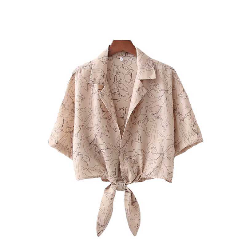 Casual Women V Neck Bow Lace Blouse Summer Fashion Ladies High Street Sweet Cute Shirt Female Line Flower Knotted Top 210527