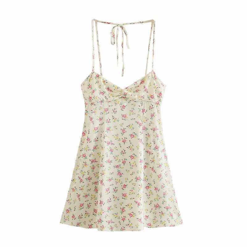 Summer Vintage Floral Printed Dress Women Thin Straps Backless Halter Mini Corset Dresses Casual Woman Robe femme 210709
Summer Vintage Floral Printed Dress Women Thin Straps Backless Halter Mini Corset Dresses Casual Woman Robe femme 210709