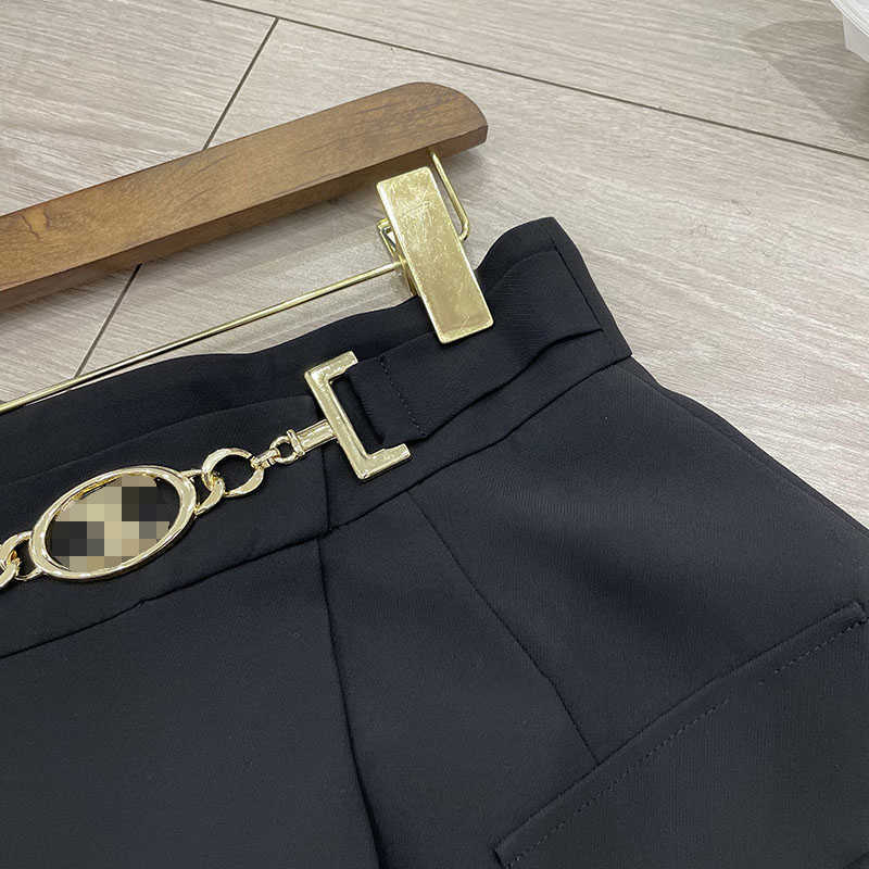 Casual Dot Short For Women High Waist Patchwork Metal Buckle Elegant Loose Shorts Female Clothes Summer Fashion Stylish 210531