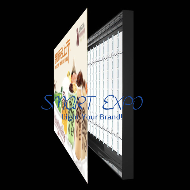Fast Food Store Overhead Menu Board Advertising Display H60*W200cm for Wall or Ceiling Hang with Custom Print Graphic Wooden Case Pack