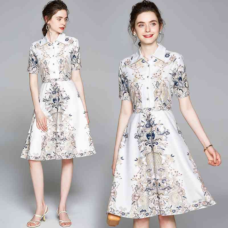 Banulin Fashion Designer Runway Summer Floral Dress Women's Short Sleeve Ink printing Elegant Vacation Mini Dresses 210603, White
Banulin Fashion Designer Runway Summer Floral Dress Women's Short Sleeve Ink printing Elegant Vacation Mini Dresses 210603, White