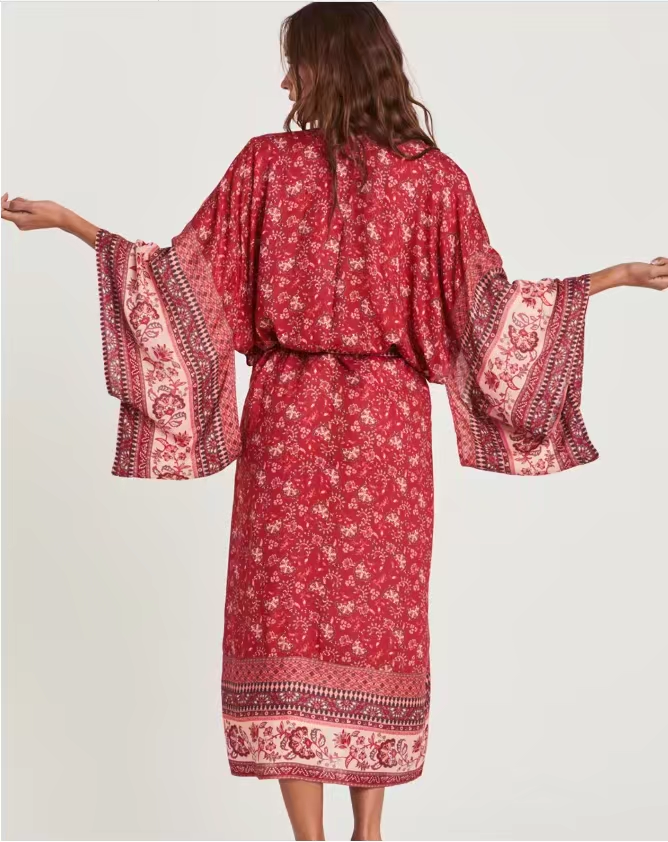 2021 Bohemia V neck Red Floral Print Long Kimono Shirt BOHO Ethnic New Lacing up Bow Long sleeve Cardigan Holiday Blouse Loose
2021 Bohemia V neck Red Floral Print Long Kimono Shirt BOHO Ethnic New Lacing up Bow Long sleeve Cardigan Holiday Blouse Loose