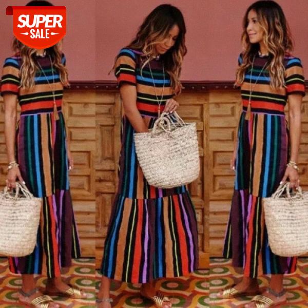 2019 Women's Summer Dress Rainbow Boho Short Sleeve Long Maxi Dress Party Beach Sundress USA #O56K, Black;gray
2019 Women's Summer Dress Rainbow Boho Short Sleeve Long Maxi Dress Party Beach Sundress USA #O56K, Black;gray