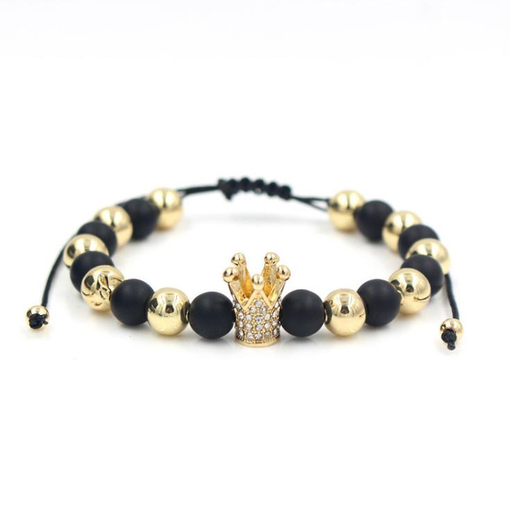 Charm Bracelets Zircon Fashion Products Accessories Men's Jewelry Cubic Crown Bead Braided Lace Handmade Bracelet 
Charm Bracelets Zircon Fashion Products Accessories Men's Jewelry Cubic Crown Bead Braided Lace Handmade Bracelet