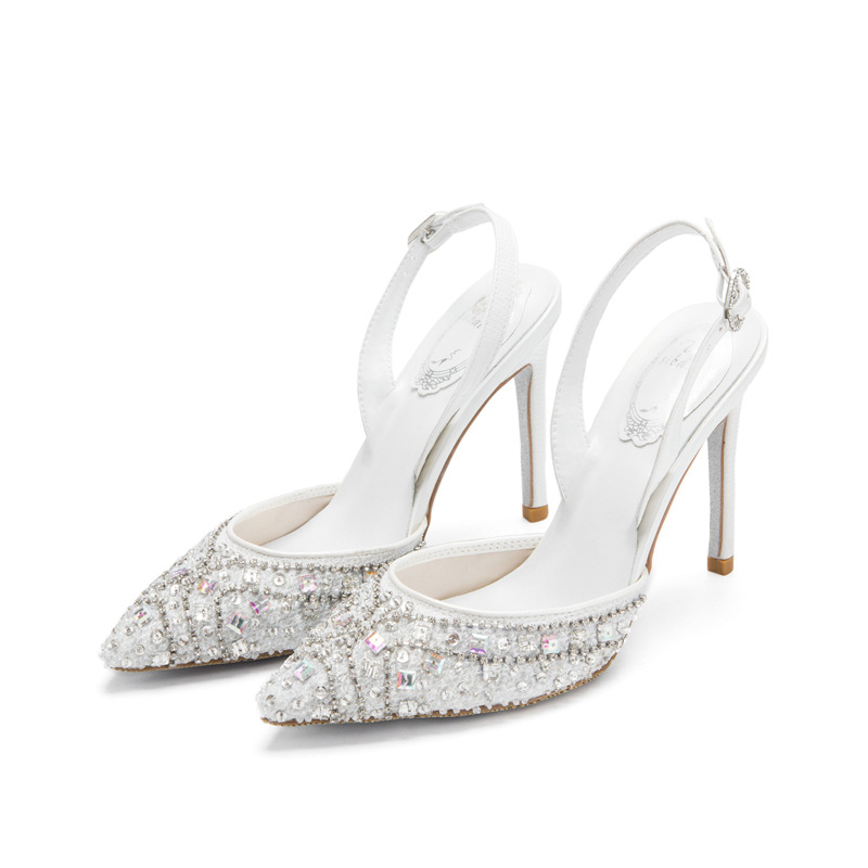 Siver Crystal Strappy High-Heeled Bridal Shoes Pointed Toe Spring Summer Autumn Sandals Wedding Shoe White Women's Dress Party Pumps Pinkage
Siver Crystal Strappy High-Heeled Bridal Shoes Pointed Toe Spring Summer Autumn Sandals Wedding Shoe White Women's Dress Party Pumps Pinkage