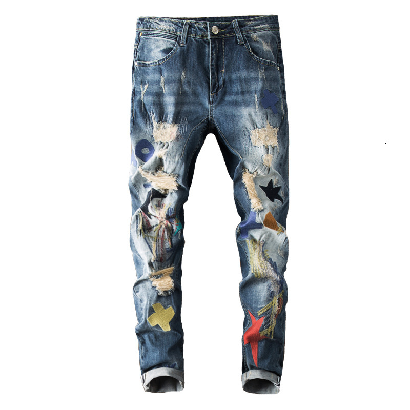 2021 New Spring Summer Europe Retro Personality Embroidery Jeans Men's Male Slim Casual Youth Ripped Beggar Pants Trousers N6ir, Beige
2021 New Spring Summer Europe Retro Personality Embroidery Jeans Men's Male Slim Casual Youth Ripped Beggar Pants Trousers N6ir, Beige