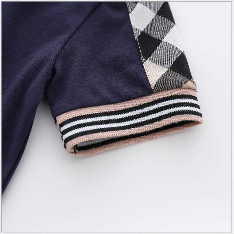 Baby clothing Turn-Down Collar T-shirts Summer Kids Short Sleeve T-shirt Gentleman Style Children Cotton Casual Tops Tees Shirts Child