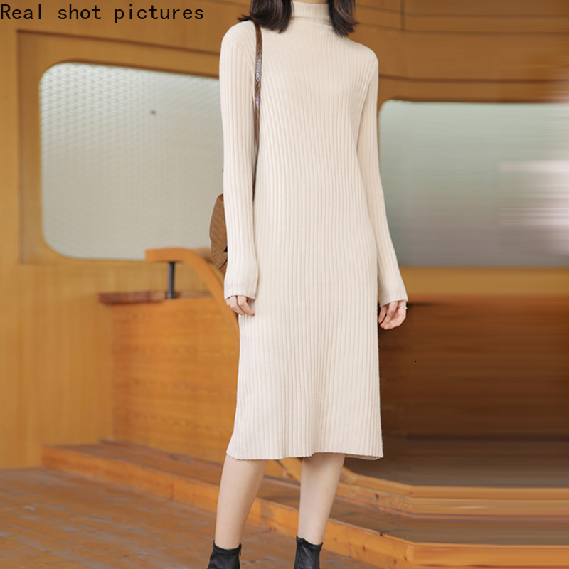 2021 New Korean Half Turtleneck Thread Hole Strip Mid-length Knitted Sweater Pullover Dress Women 3HU8, High neckline
2021 New Korean Half Turtleneck Thread Hole Strip Mid-length Knitted Sweater Pullover Dress Women 3HU8, High neckline