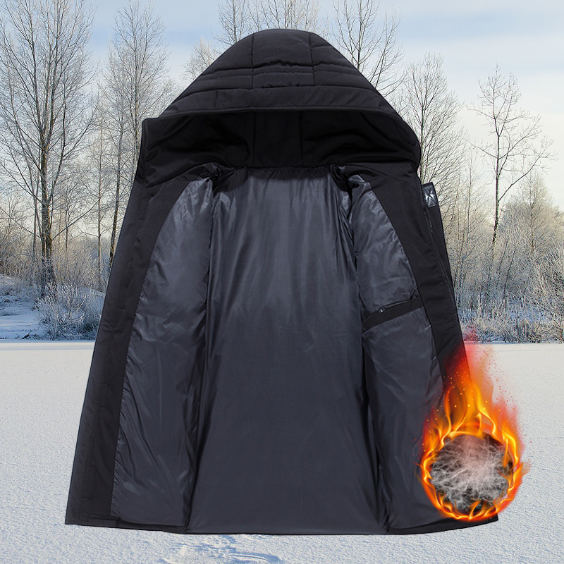 Down Jackets Men Autumn Winter Jacket Safari Style Casual Warm Parkas White Duck Down Coats Mens Hooded Down Jackets Waterproof 201225