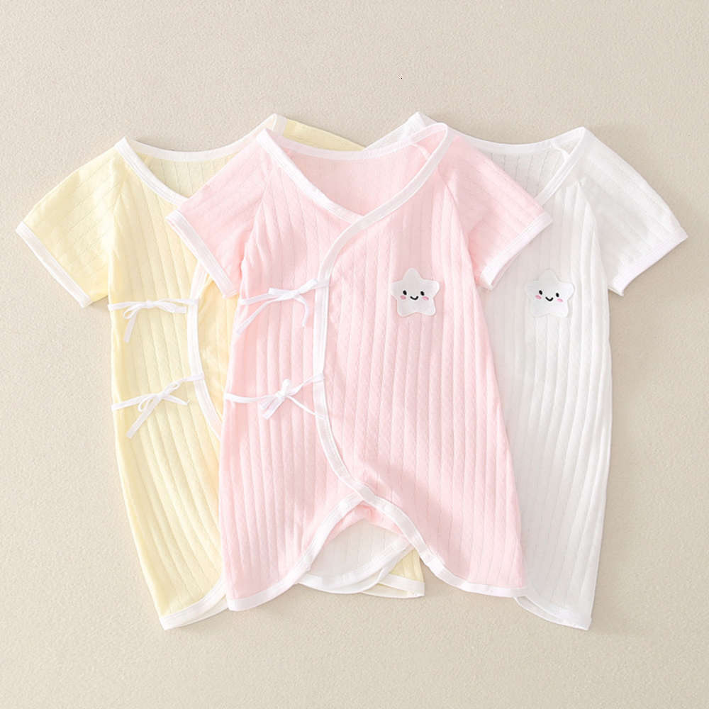 Summer baby clothes one-piece butterfly home climbing full moon air conditioning, White
Summer baby clothes one-piece butterfly home climbing full moon air conditioning, White