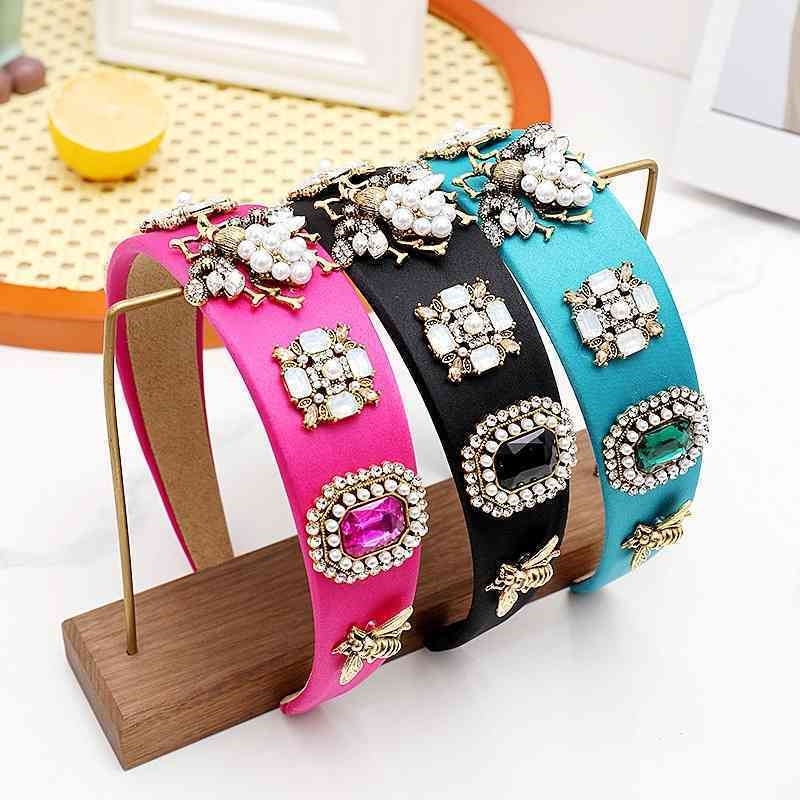 band hair Creative Baroque with Rhinestone Pearl headband bee color cloth wreath headdress
band hair Creative Baroque with Rhinestone Pearl headband bee color cloth wreath headdress