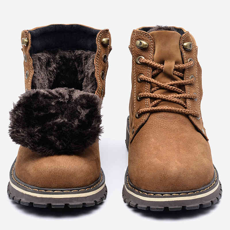 boots genuine men's leather snow boots, brand size 38-50 dwt1, Black