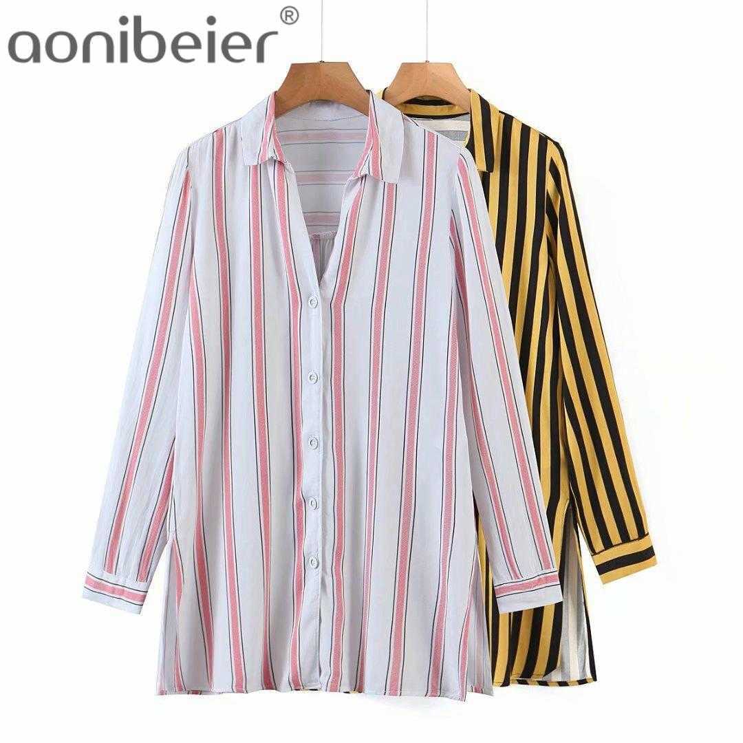 Striped Shirt Summer Lightweight Wrist Sleeve Button-up Women Loose Side Slit Casual Long Blouses Female Tops 210604, Yellow
Striped Shirt Summer Lightweight Wrist Sleeve Button-up Women Loose Side Slit Casual Long Blouses Female Tops 210604, Yellow