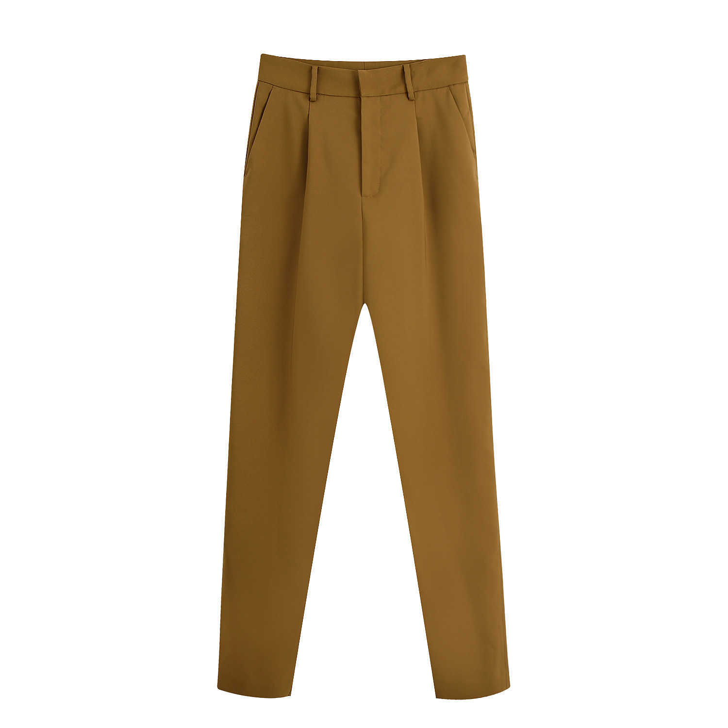 Summer Fashion High Waist Pleated Suit Pants Women's Straight Spring Female Office Lady Solid Trousers 210607, Dark brown
Summer Fashion High Waist Pleated Suit Pants Women's Straight Spring Female Office Lady Solid Trousers 210607, Dark brown