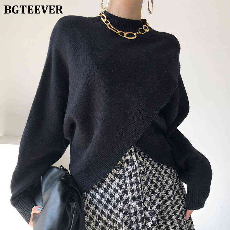 BGTEEVER Stylish Criss-Cross Knitted Jumpers 2021 Autumn Winter Half Turtleneck Women Sweater Pullovers Loose Female Knit Tops Y1110, Gray
BGTEEVER Stylish Criss-Cross Knitted Jumpers 2021 Autumn Winter Half Turtleneck Women Sweater Pullovers Loose Female Knit Tops Y1110, Gray