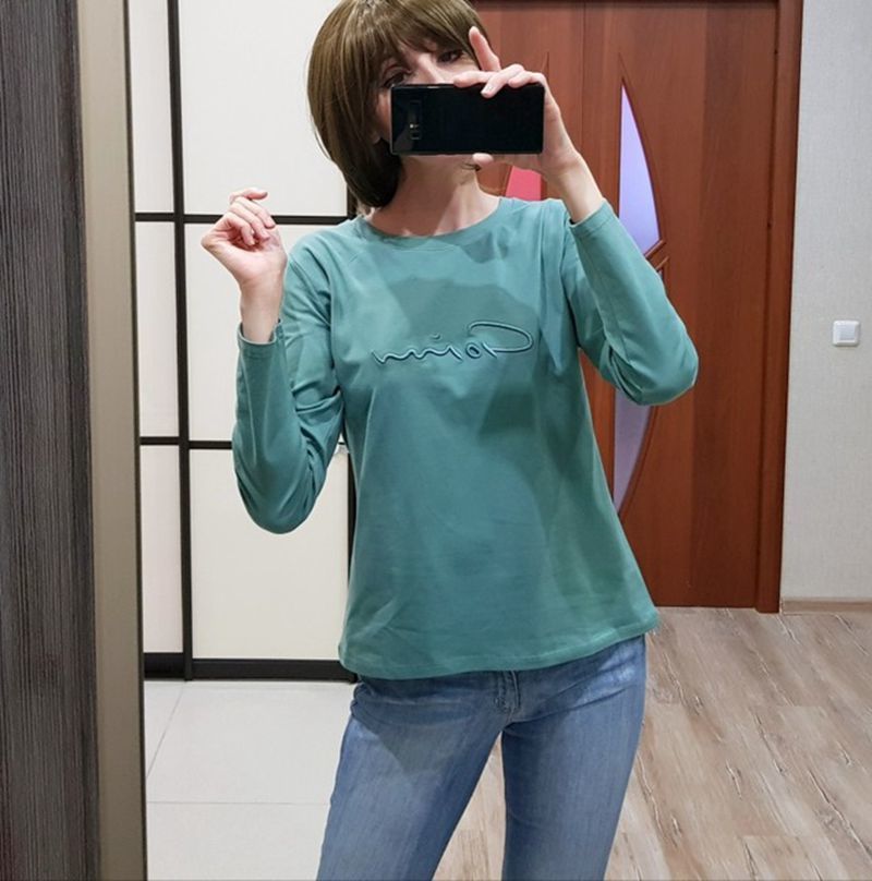 GIGOGOU Long Sleeve Women Basic T Shirt Autumn Spring 95% Cotton Tshirt S-3XL Solid Top Tee Shirts Soft T-shirt Harajuku Female 210302