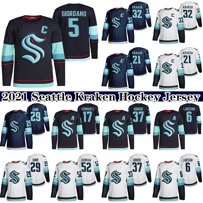 Seattle Kraken Jersey 5 Mark Giordano 7 Jordan Eberle 13 Brandon Tanev 52 Luke Henman 37 Yanni Gourde 6 Adam Larsson Hockey Jerseys, Navy blue
Seattle Kraken Jersey 5 Mark Giordano 7 Jordan Eberle 13 Brandon Tanev 52 Luke Henman 37 Yanni Gourde 6 Adam Larsson Hockey Jerseys, Navy blue