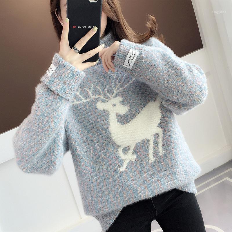 Women's Sweaters Cartoon Sika Deer Chenille Turtleneck Sweater Autumn And Winter Loose Long-sleeved Knitted Pullover, 03
Women's Sweaters Cartoon Sika Deer Chenille Turtleneck Sweater Autumn And Winter Loose Long-sleeved Knitted Pullover, 03